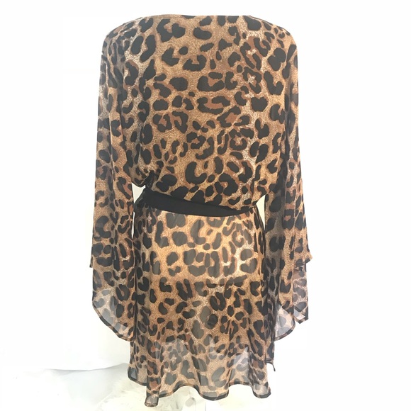 Vintage Cheetah/Leopard Silk Wrap Dress - Picture 5 of 7